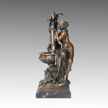 Klassische Figur Statue Dame Water Bronze Skulptur, M. Mathurin TPE-234